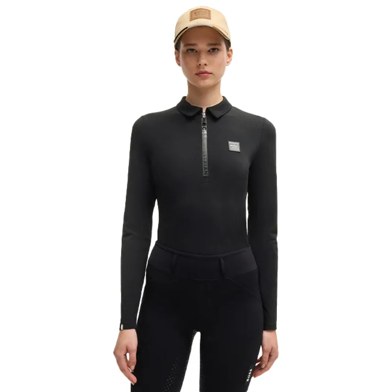 BOSS Equestrian Chess Long Sleeve Training Shirt - Black