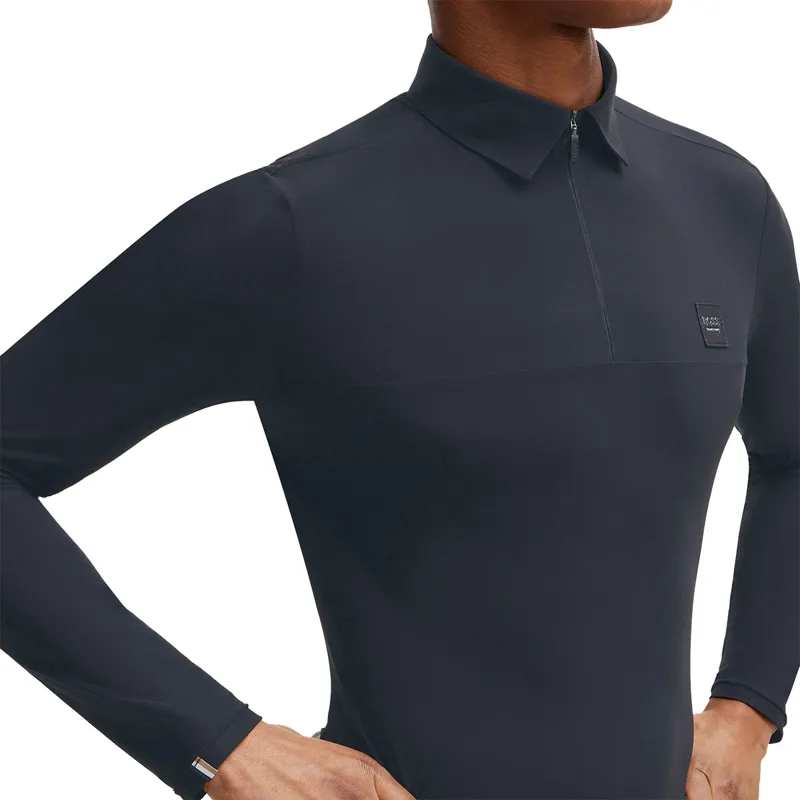 BOSS Equestrian Elton Mens Long Sleeve Training Polo Shirt - Grey-3