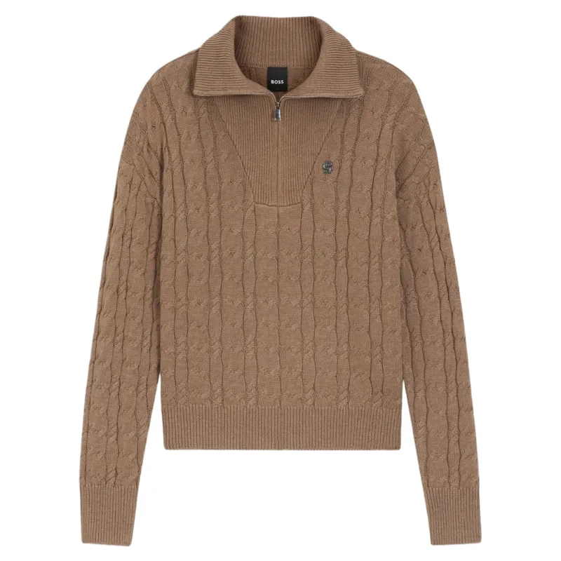 BOSS Equestrian Ella Womens 1/4 Zip Jumper - Walnut-2