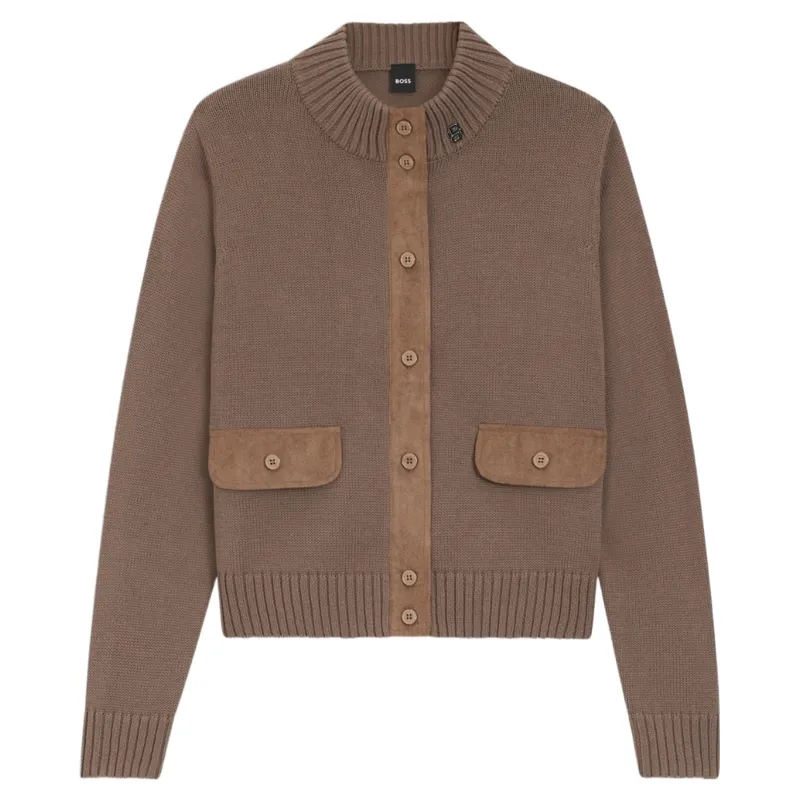 BOSS Equestrian Elony Womens Knitwear Cardigan - Walnut-1