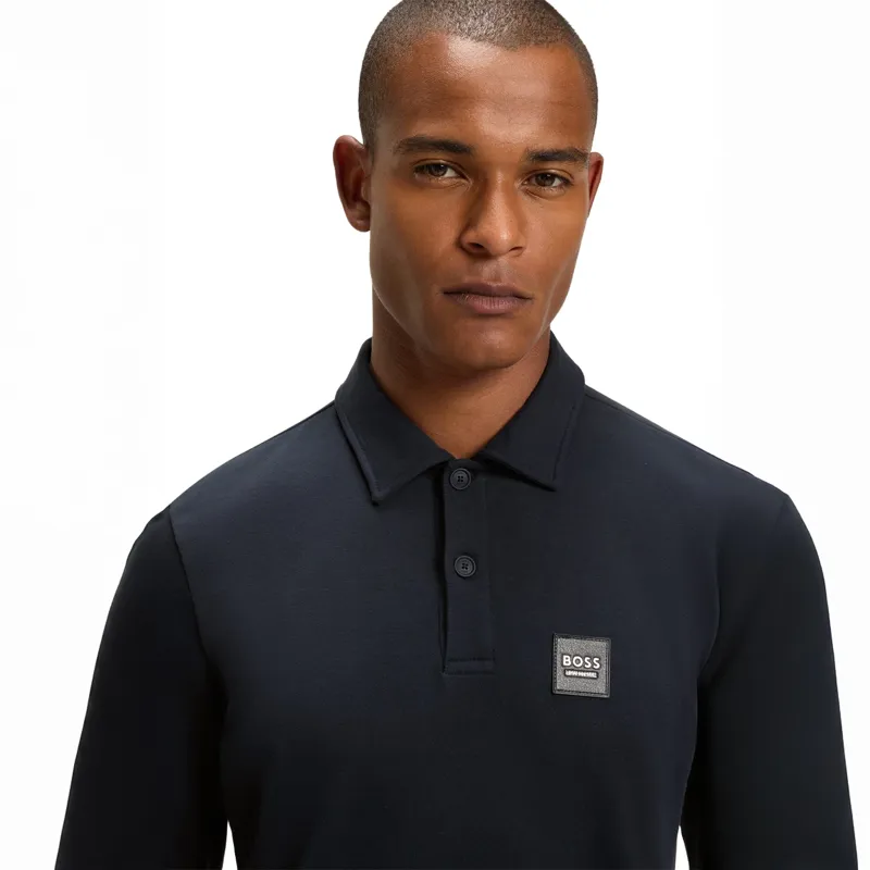 BOSS Equestrian Luis Mens Polo Sweatshirt - Sky Captain Pre-Order-4