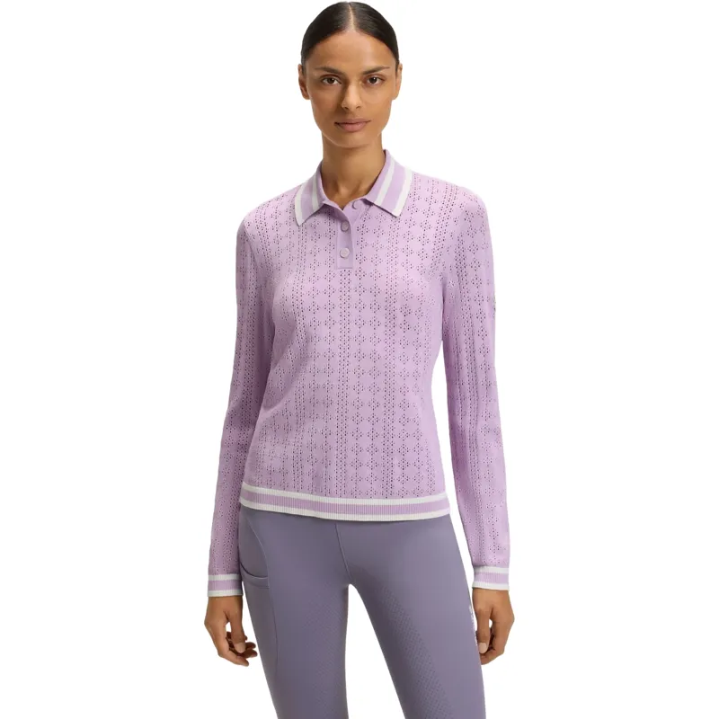 BOSS Equestrian Pam Womens Long Sleeve Polo Shirt - Orchid Pre-Order-1