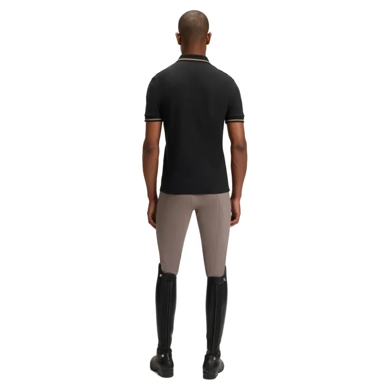 BOSS Equestrian Paul Mens Patch Polo Shirt - Black Pre-Order-3