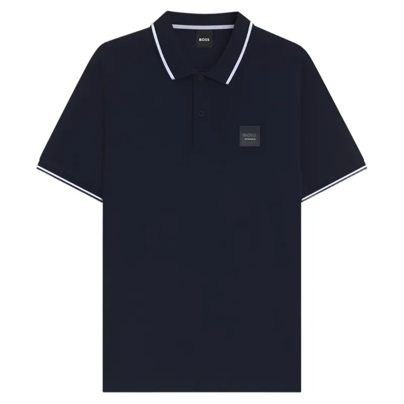 BOSS Equestrian Paul Mens Patch Polo Shirt - Sky Captain Pre-Order-1