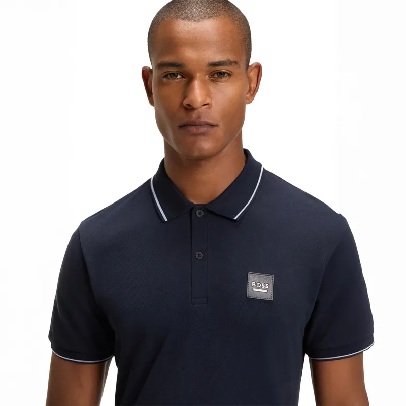 BOSS Equestrian Paul Mens Patch Polo Shirt - Sky Captain Pre-Order-4