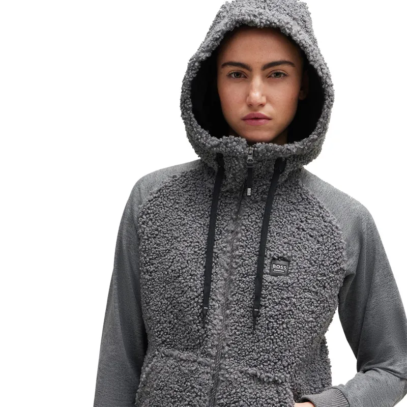 BOSS Equestrian Riva Teddy Hybrid Ladies Hoodie - Grey-2