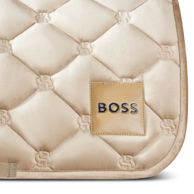 BOSS Equestrian Velvet Jump Saddlecloth - Camel-1