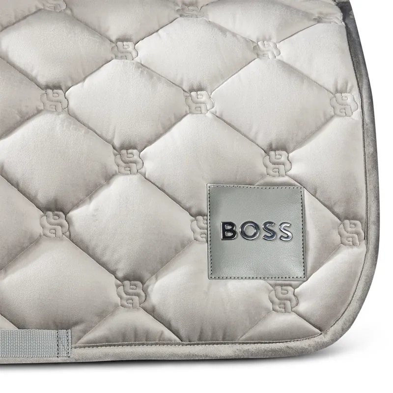 BOSS Equestrian Velvet Jump Saddlecloth - Grey-1