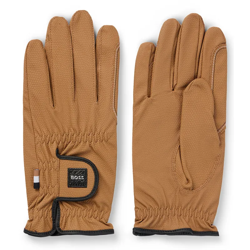 BOSS Equestrian Hybrid Adults Riding Gloves - Camel