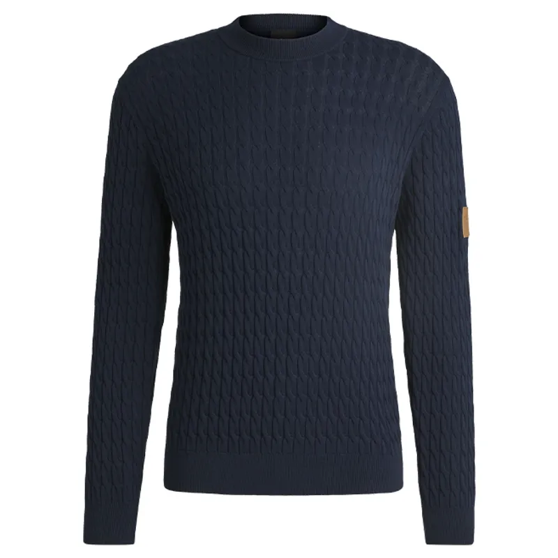 BOSS Equestrian Jason Mens Knitted Jumper - Sky Captain-4