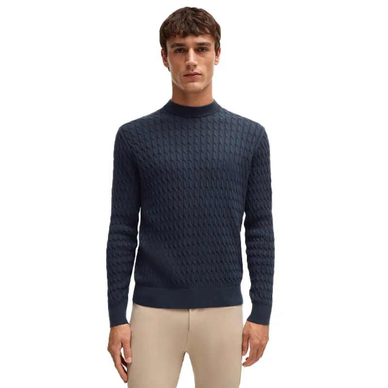 BOSS Equestrian Jason Mens Knitted Jumper - Sky Captain
