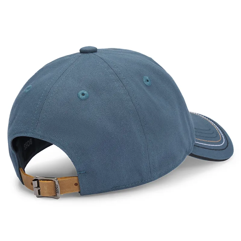 BOSS Equestrian Unisex Leather Vintage Patch Baseball Cap - Northern Blue-4