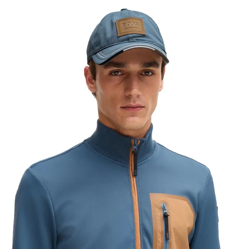 BOSS Equestrian Unisex Leather Vintage Patch Baseball Cap - Northern Blue-2