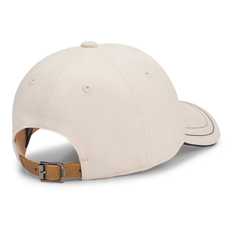 BOSS Equestrian Unisex Leather Vintage Patch Baseball Cap - Pearl-4