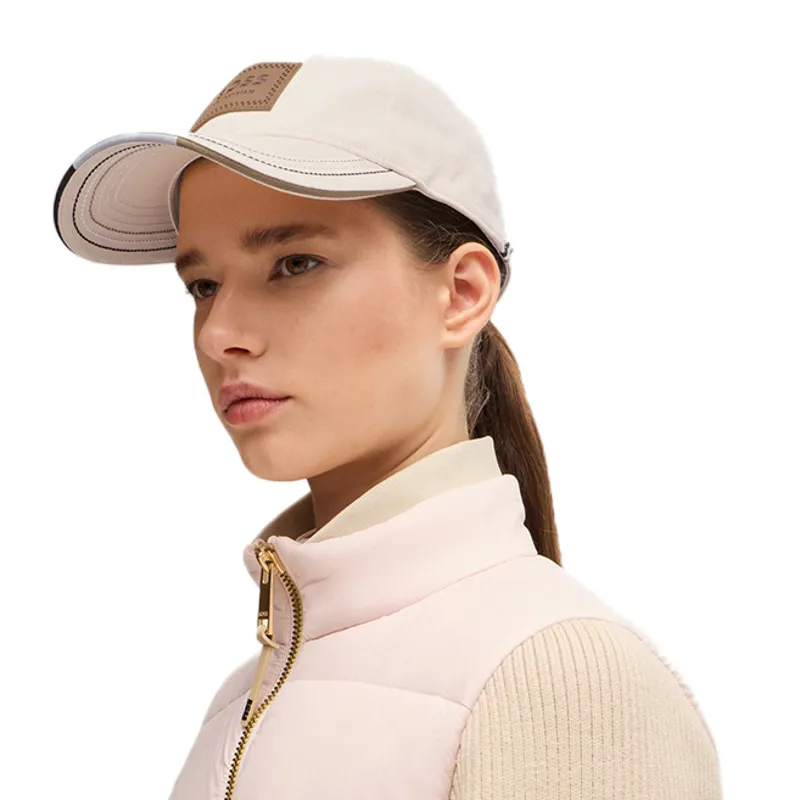 BOSS Equestrian Unisex Leather Vintage Patch Baseball Cap - Pearl-2