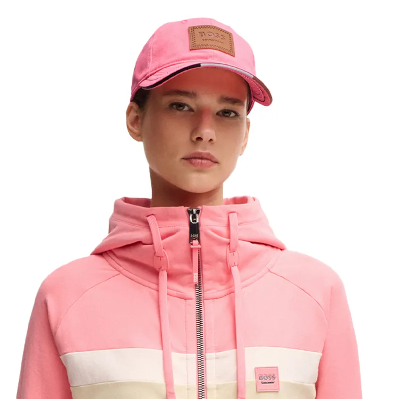 BOSS Equestrian Leather Vintage Patch Baseball Cap - Pink-3
