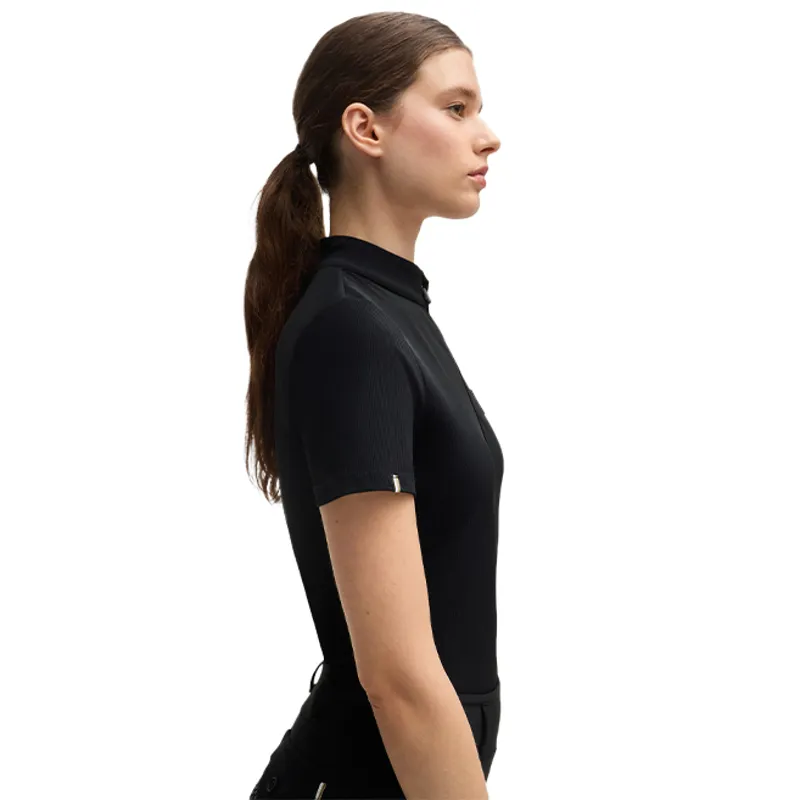 BOSS Equestrian Maira Ladies Half Zip Training Shirt - Black Stripes-3