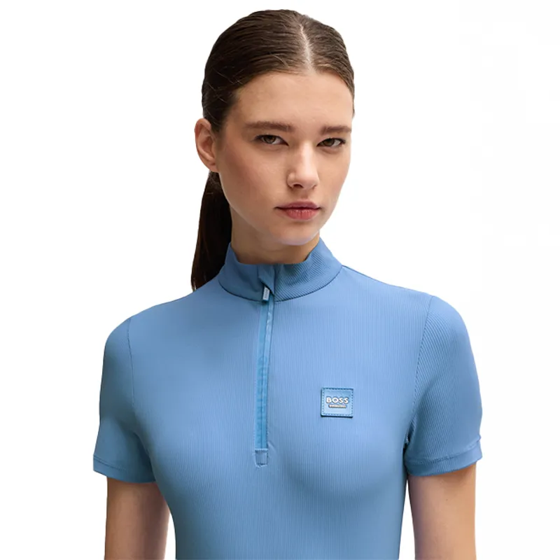 BOSS Equestrian Maira Ladies Half Zip Training Shirt - Riviera Stripes-5