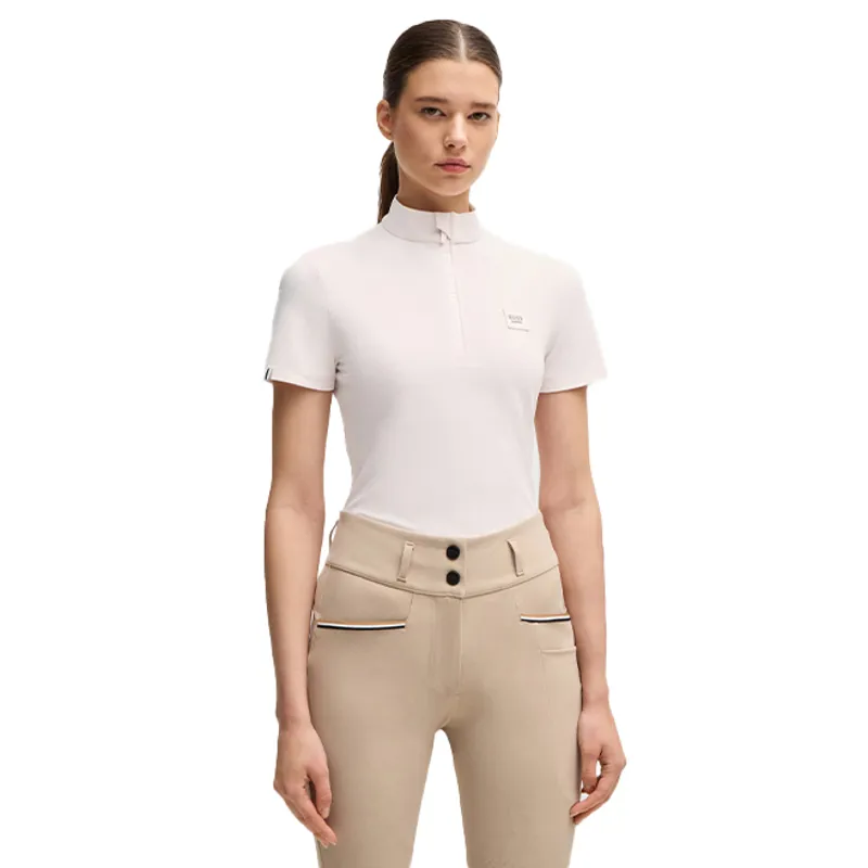 BOSS Equestrian Maira Ladies Half Zip Training Shirt - White Stripes