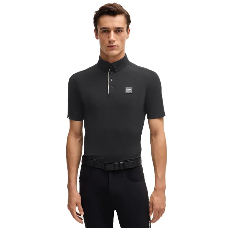 BOSS Equestrian Matt Mens Pique Training Shirt - Black