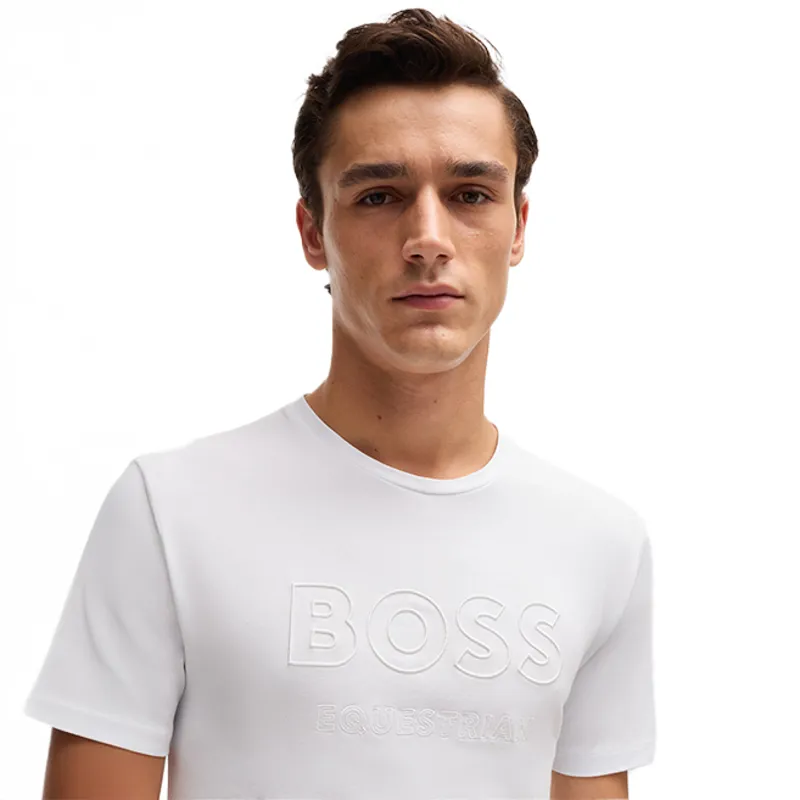 BOSS Equestrian Pierce Mens T-Shirt - White-3