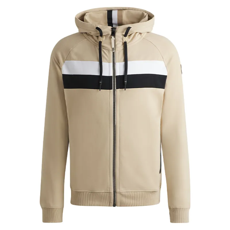BOSS Equestrian River Zip Mens Hoodie - Sand-1