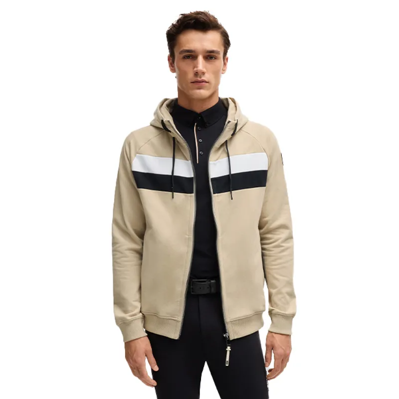 BOSS Equestrian River Zip Mens Hoodie - Sand