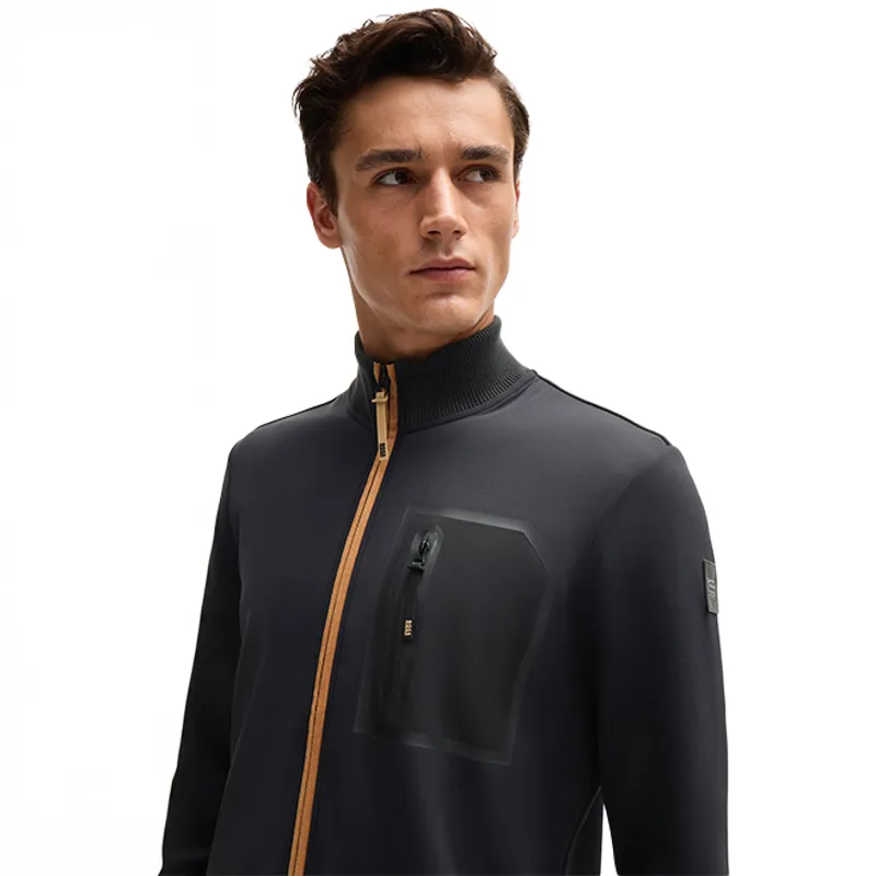 BOSS Equestrian Sammy Mens Function Full Zip Jumper - Black-1