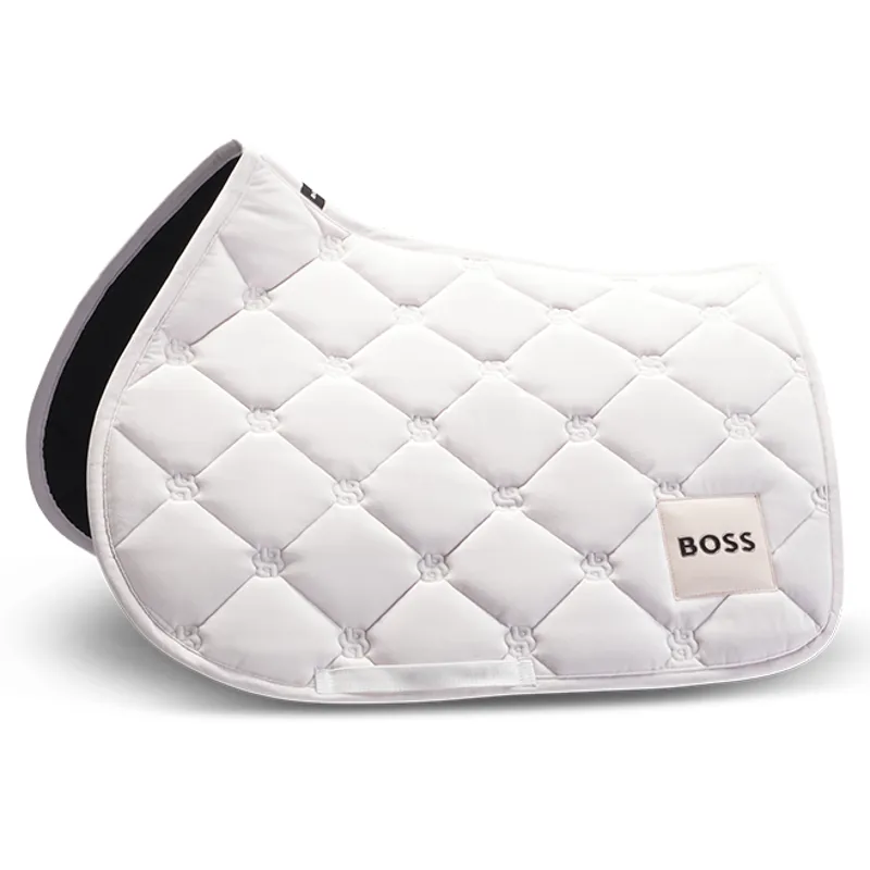 BOSS Equestrian Velvet Show Jumping Saddlecloth - Pearl