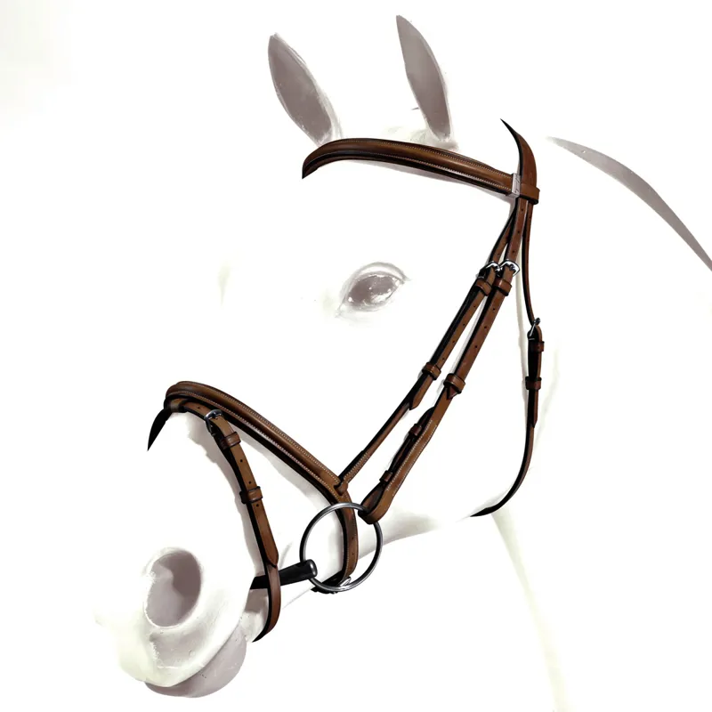 Equipe Emporio Flash Noseband Bridle - Brown/Silver