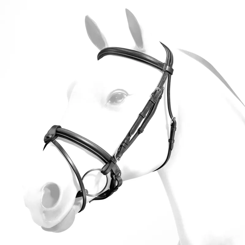Equipe Emporio Crank Noseband Removable Flash Bridle - Black/Silver