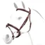 Equipe Emporio Crank Noseband Removable Flash Bridle - Red Brown/Brass