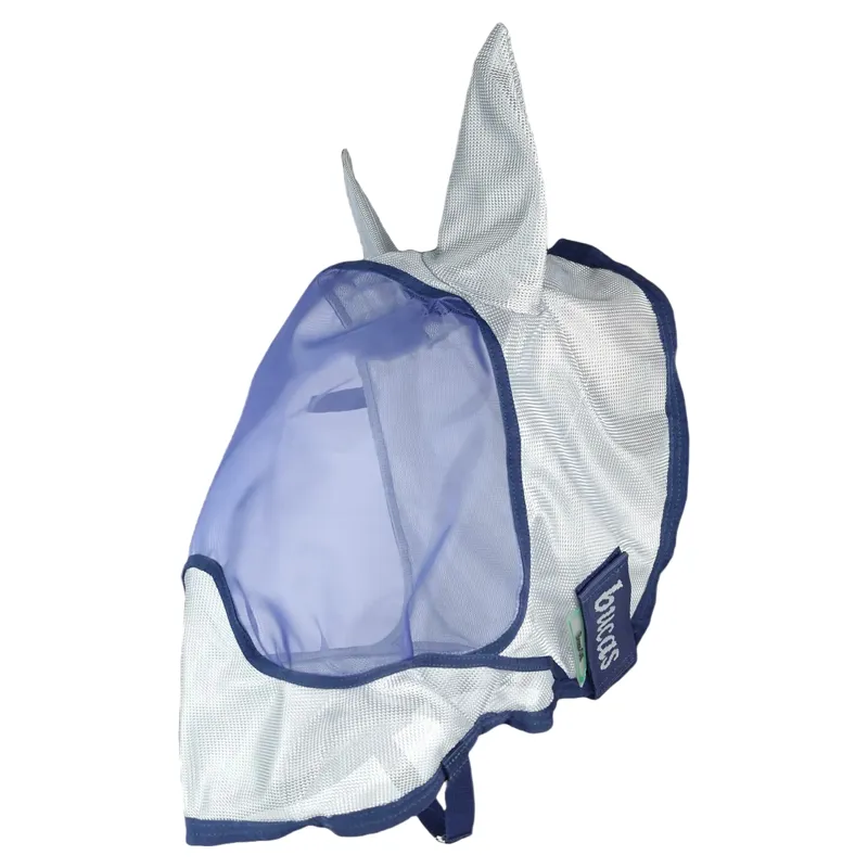 Bucas Buzz-Off Deluxe Fly Mask with Ears - Blue/Blossom-1