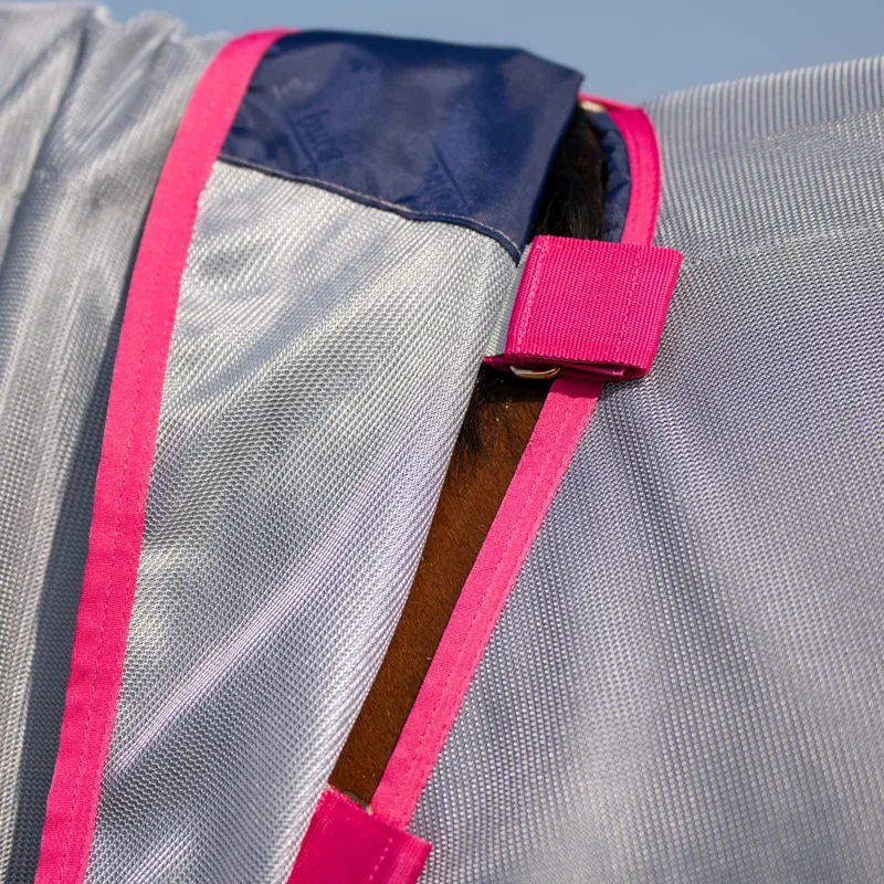 Bucas Buzz Off Detachable Neck Fly Rug - Blue/Blossom Pre-Order-2