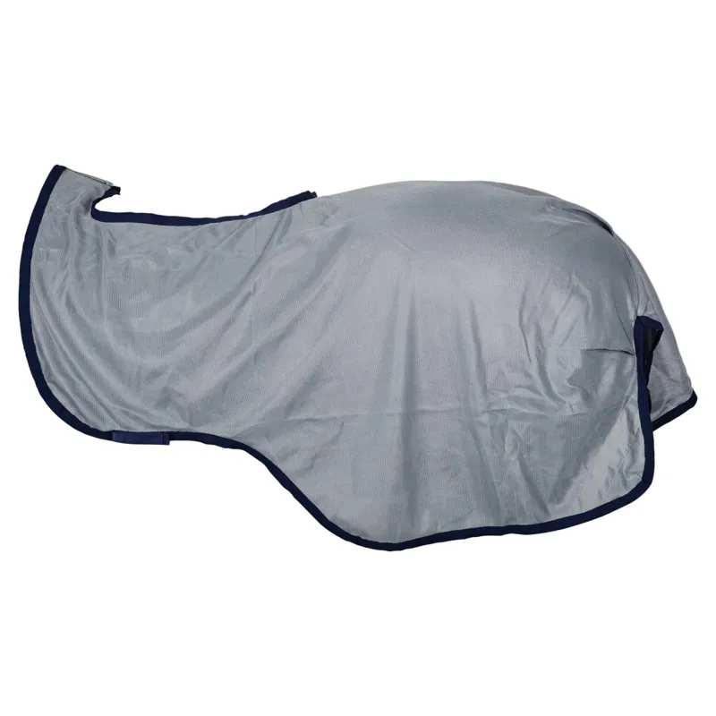 Bucas Buzz-Off Riding Rug - Silver/Navy-3