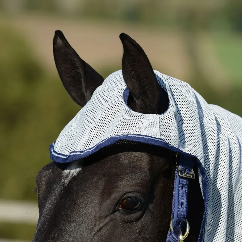 Bucas Buzz-Off X Full Neck Fly Rug - Silver/Blue-4