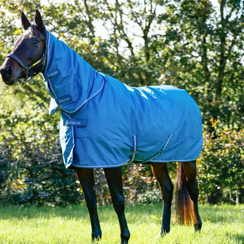 Bucas Freedom 150g Combo Neck Turnout Rug - Blueberry-4