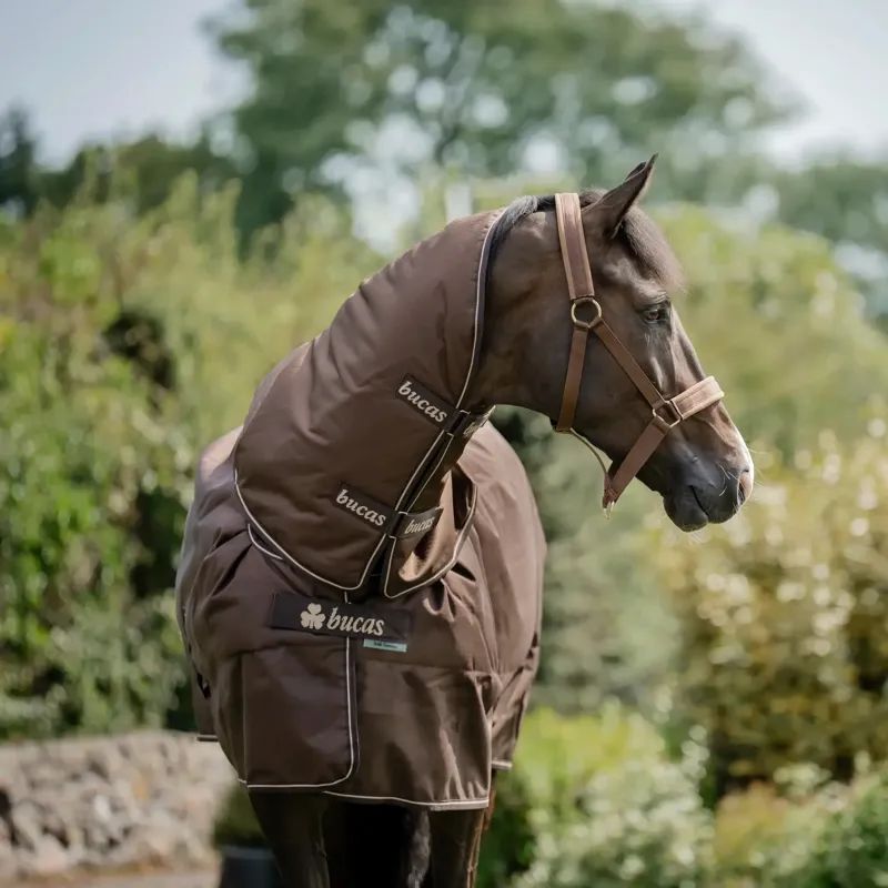 Bucas Irish 300g Detachable Neck Turnout Rug - Espresso-2