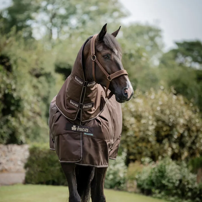 Bucas Irish 300g Detachable Neck Turnout Rug - Espresso-1