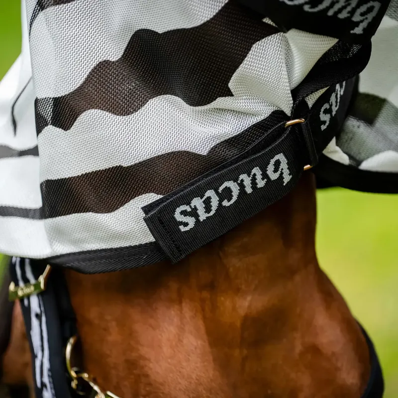 Bucas Sweet-Itch Full Neck Fly Rug - Zebra Print-6
