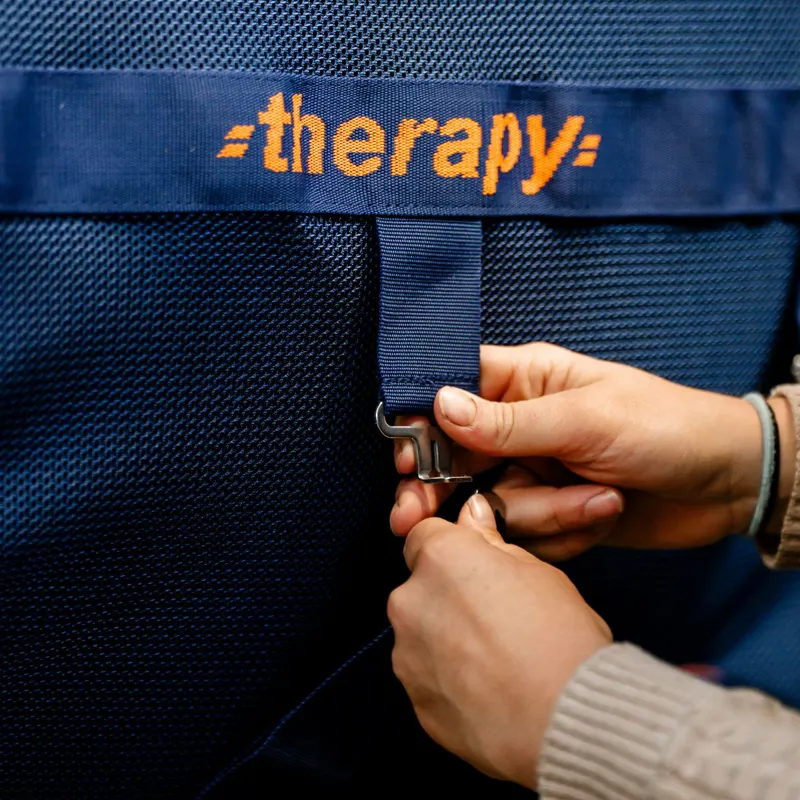 Bucas Therapy X-Range Rain Waterproof Detachable Neck Rug - Navy/Orange-8