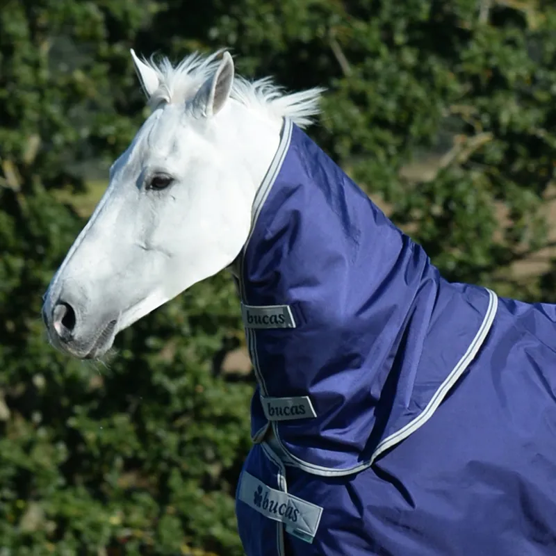 Bucas Atlantic Combi 50g Turnout Neck Cover - Navy/Silver
