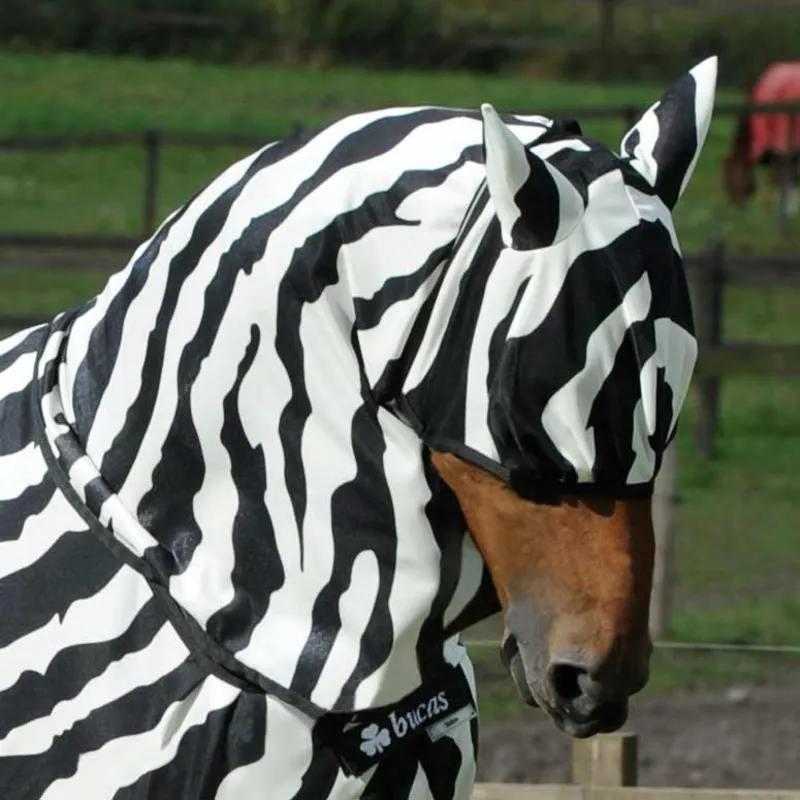 Bucas Buzz-Off Fly Mask - Zebra Print-4