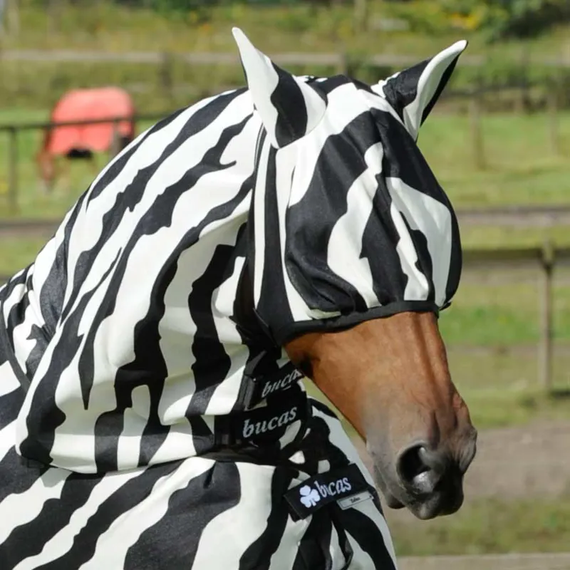 Bucas Buzz-Off Fly Mask - Zebra Print-5