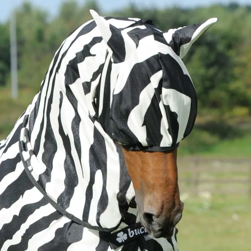 Bucas Buzz-Off Fly Mask - Zebra Print-1