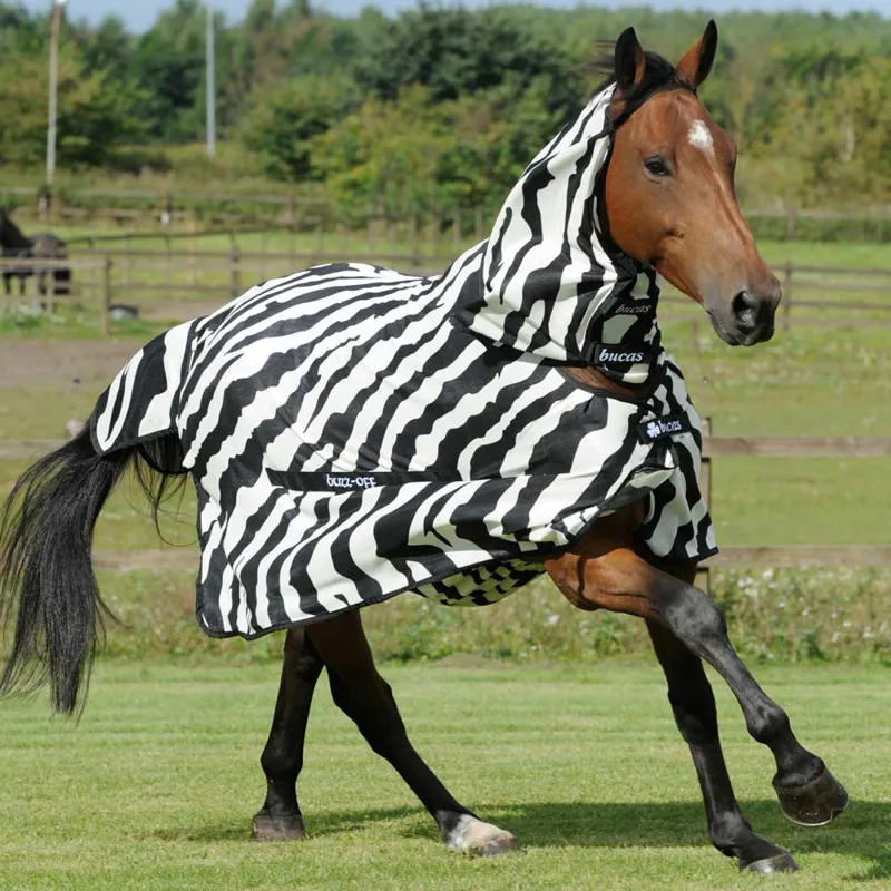 Bucas Buzz-Off Full Neck Fly Rug - Zebra Print