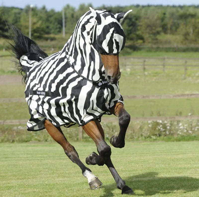 Bucas Buzz-Off Fly Mask - Zebra Print-6