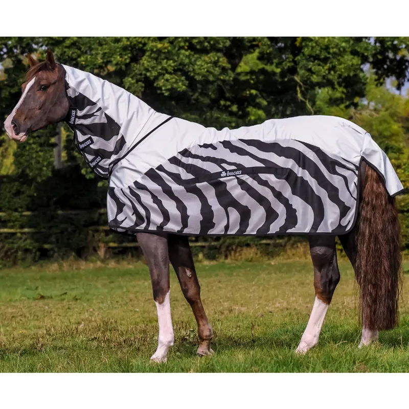 Bucas Buzz-Off Combo Fly/Rain Sheet Hybrid Rug - Zebra Print-2