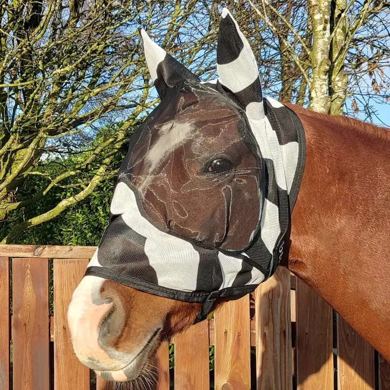 Bucas BuzzOff Deluxe Fly Mask Zebra