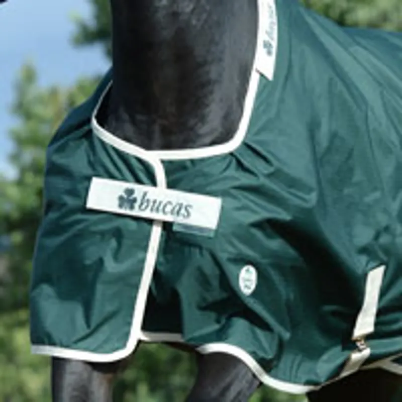 Bucas Green-Line 100g Standard Neck Turnout Rug - Green/Cream-1